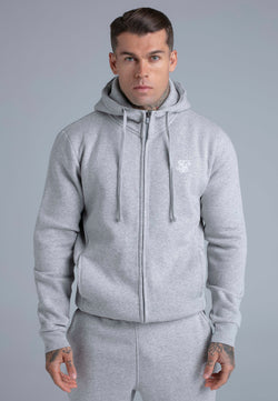 Grey Marl Essentials Full Zip Hoodie