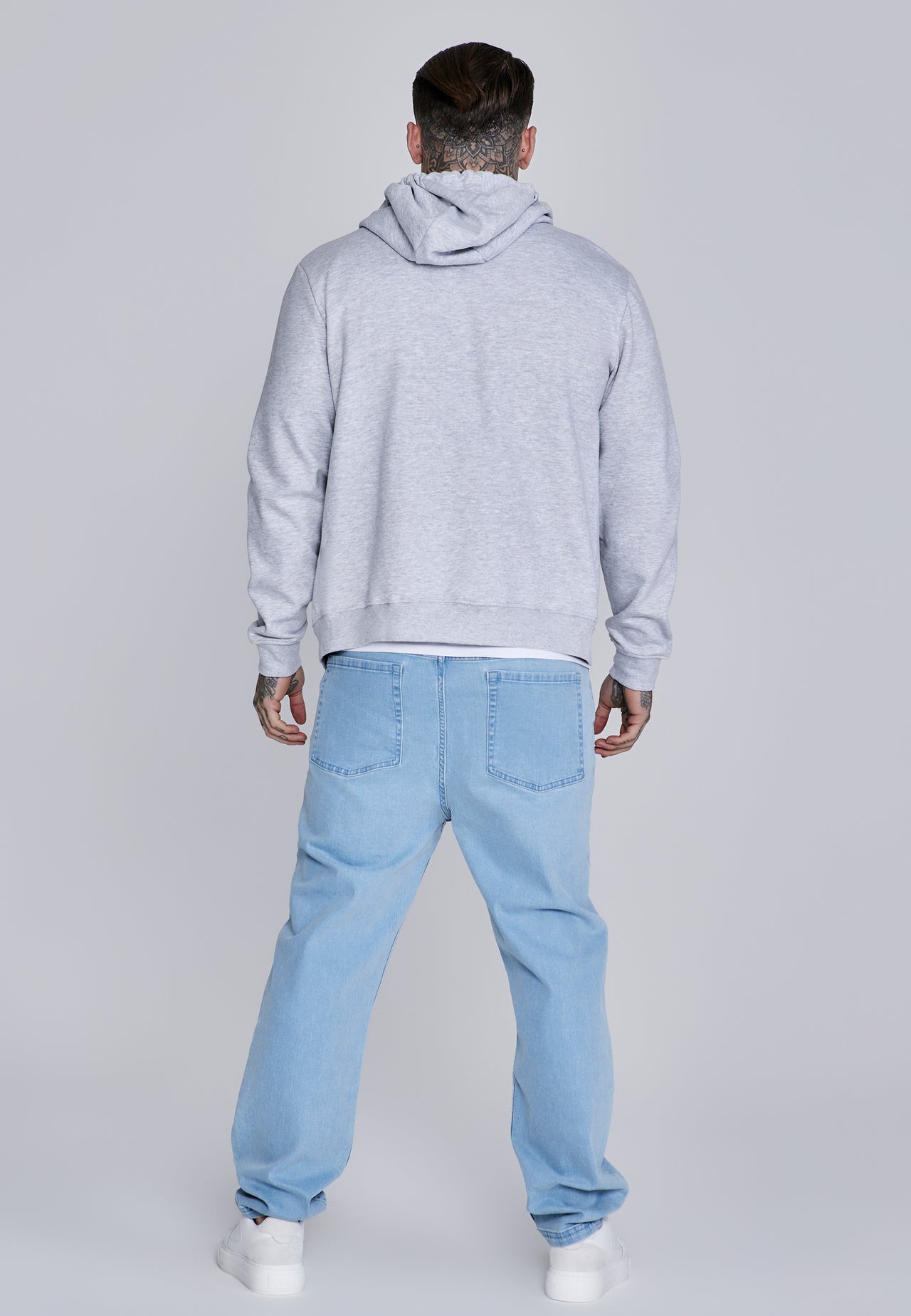 Grey Marl Essentials Full Zip Hoodie (4)