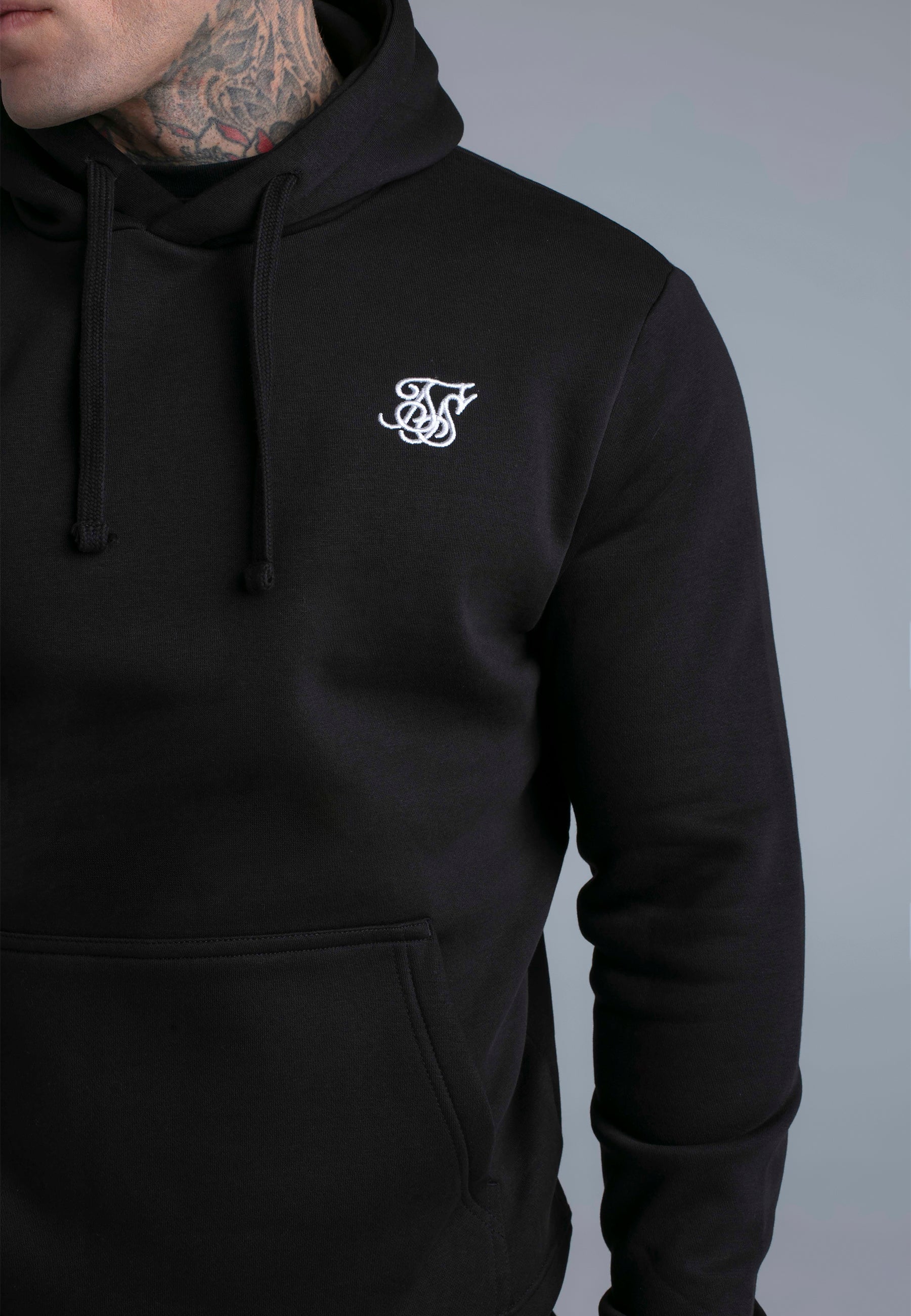 SikSilk Mens Black Essentials Hoodie | SikSilk US