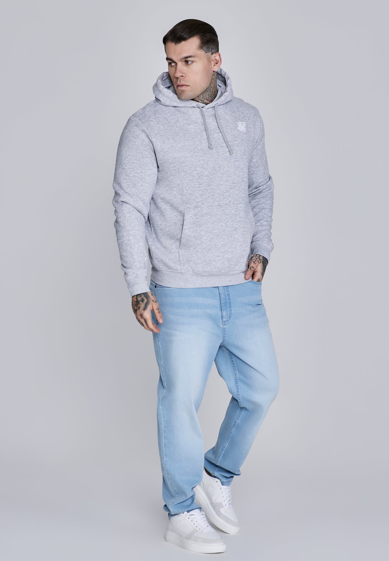 Grey Marl Essentials Hoodie (3)