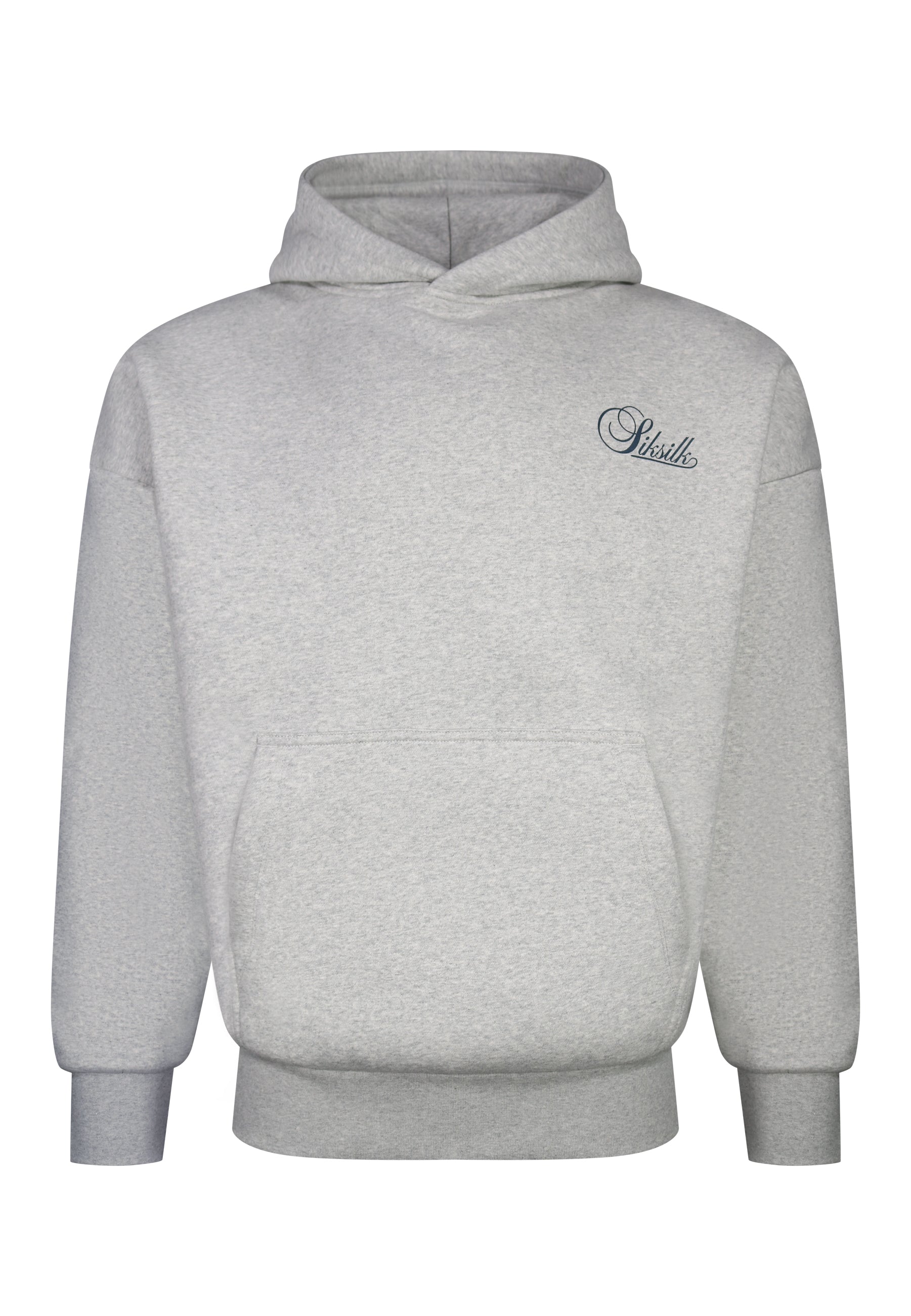 SikSilk Mens Grey Marl Essentials Hoodie | SikSilk US
