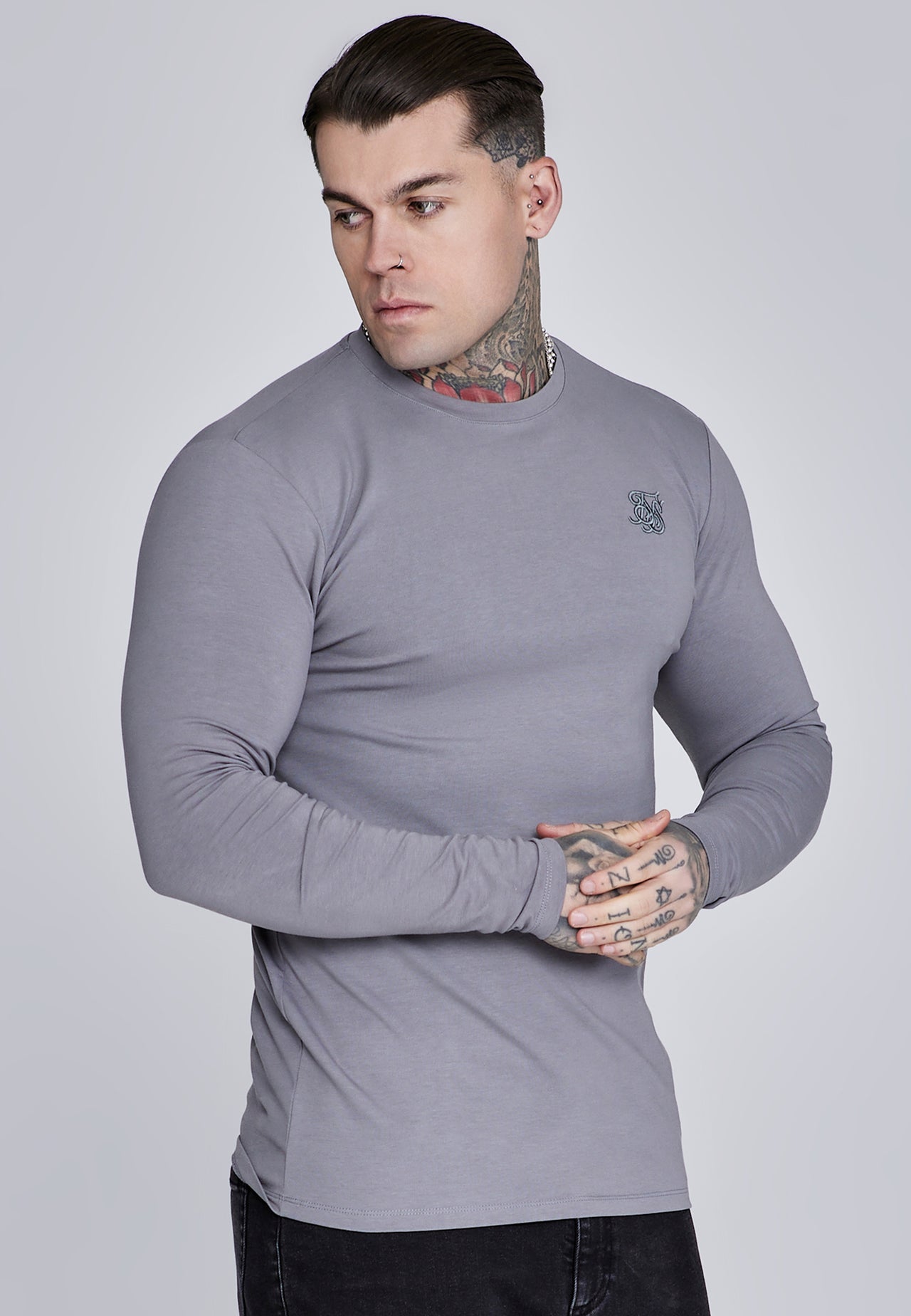 Grey Essentials LS T-Shirt