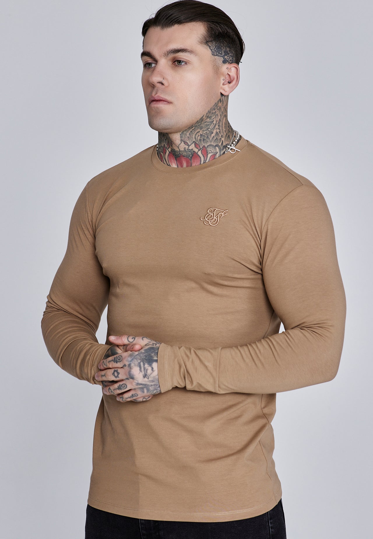 Beige Essentials LS T-Shirt
