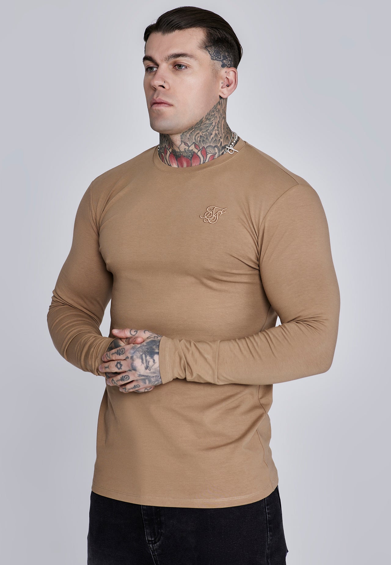 Beige Essentials LS T-Shirt