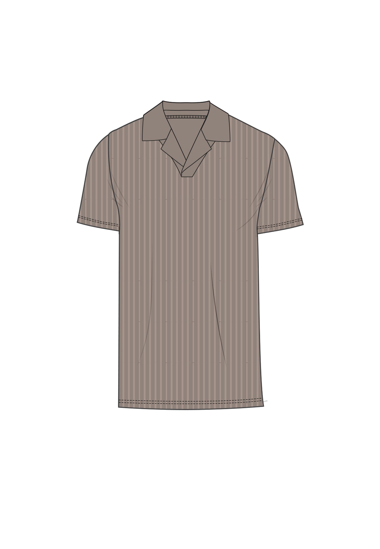 Light Brown Smart Revere Polo T-Shirt