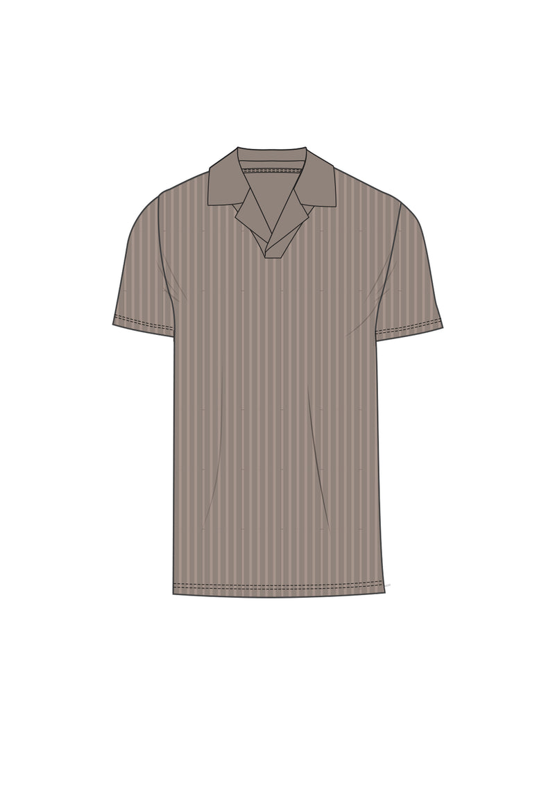 Light Brown Smart Revere Polo T-Shirt