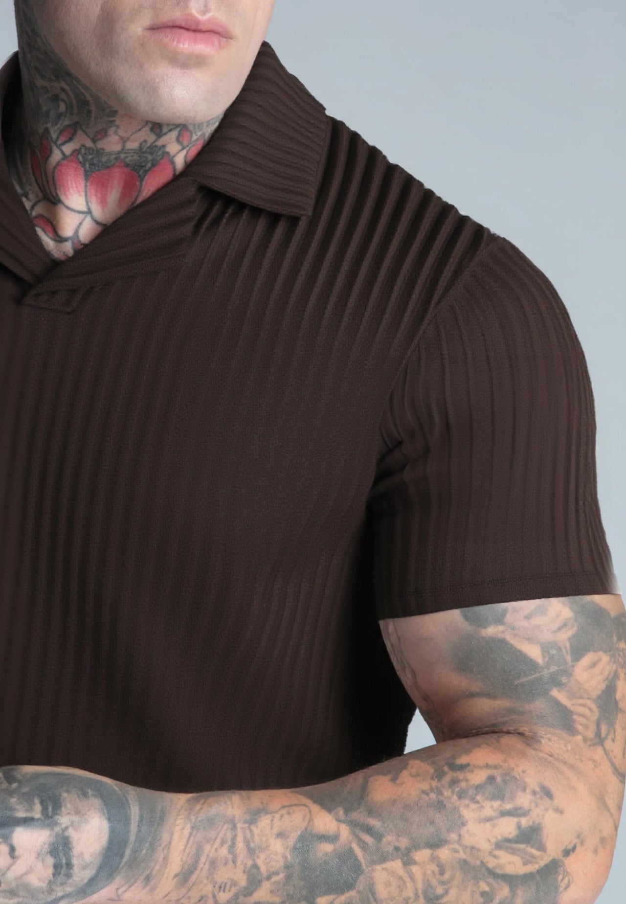 Dark Brown Smart Revere Polo T-Shirt
