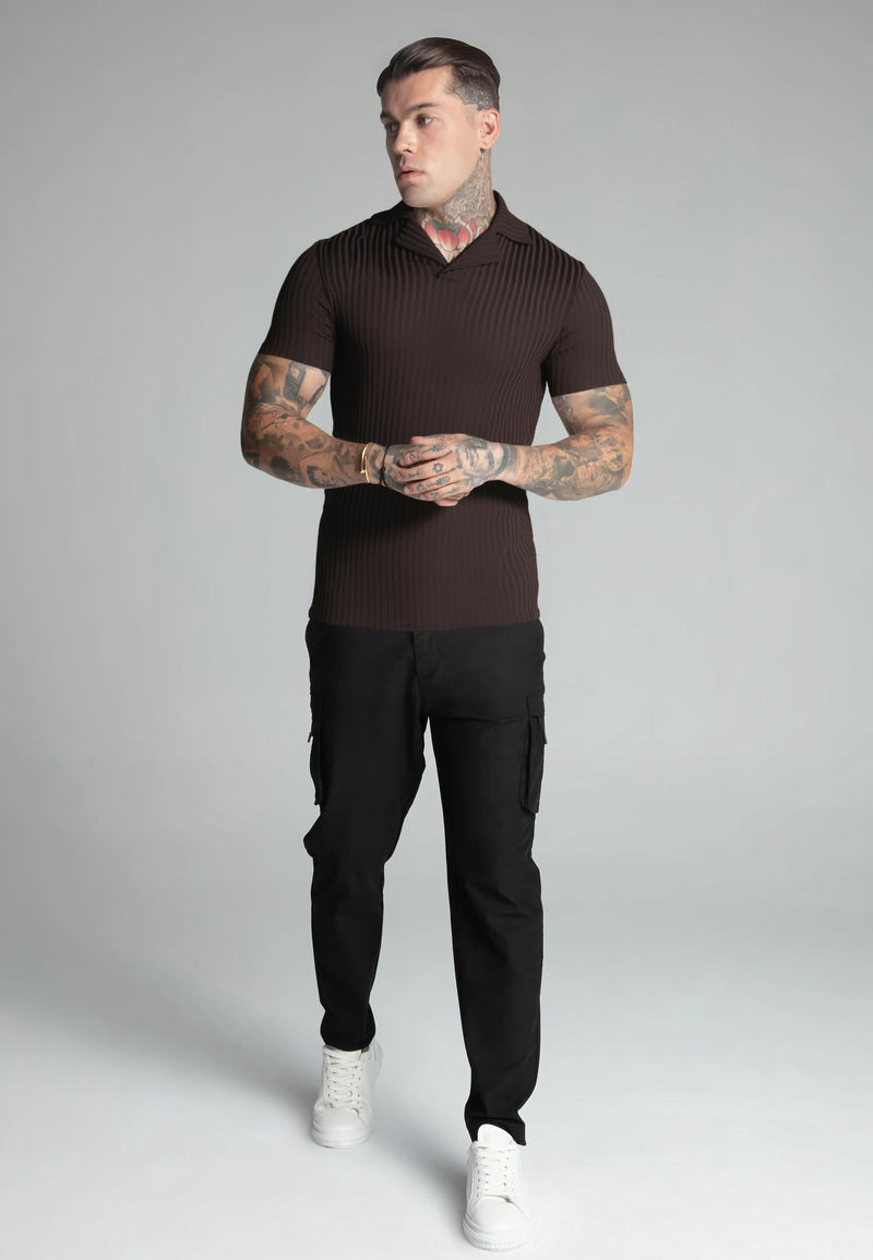 Dark Brown Smart Revere Polo T-Shirt (1)