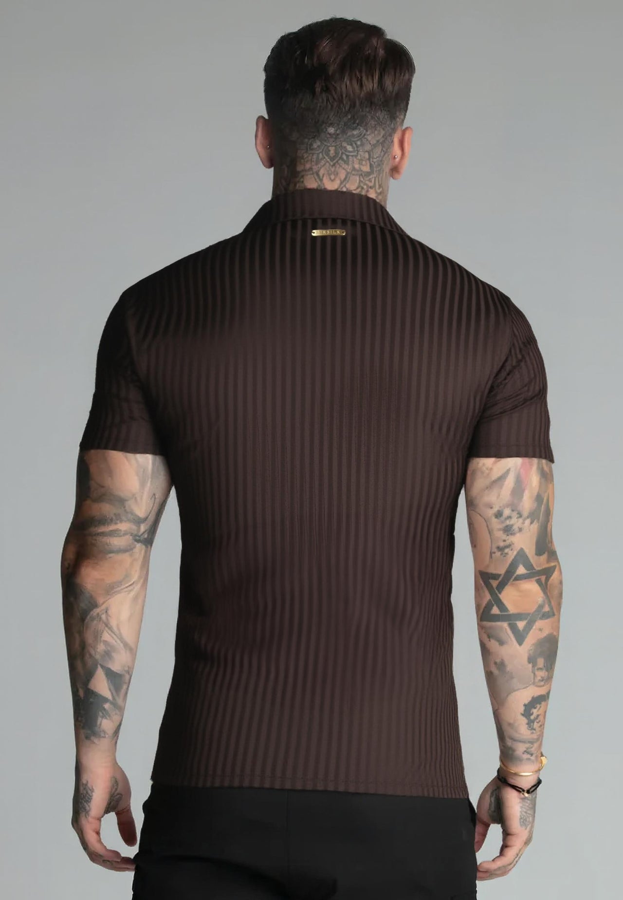 Dark Brown Smart Revere Polo T-Shirt (4)