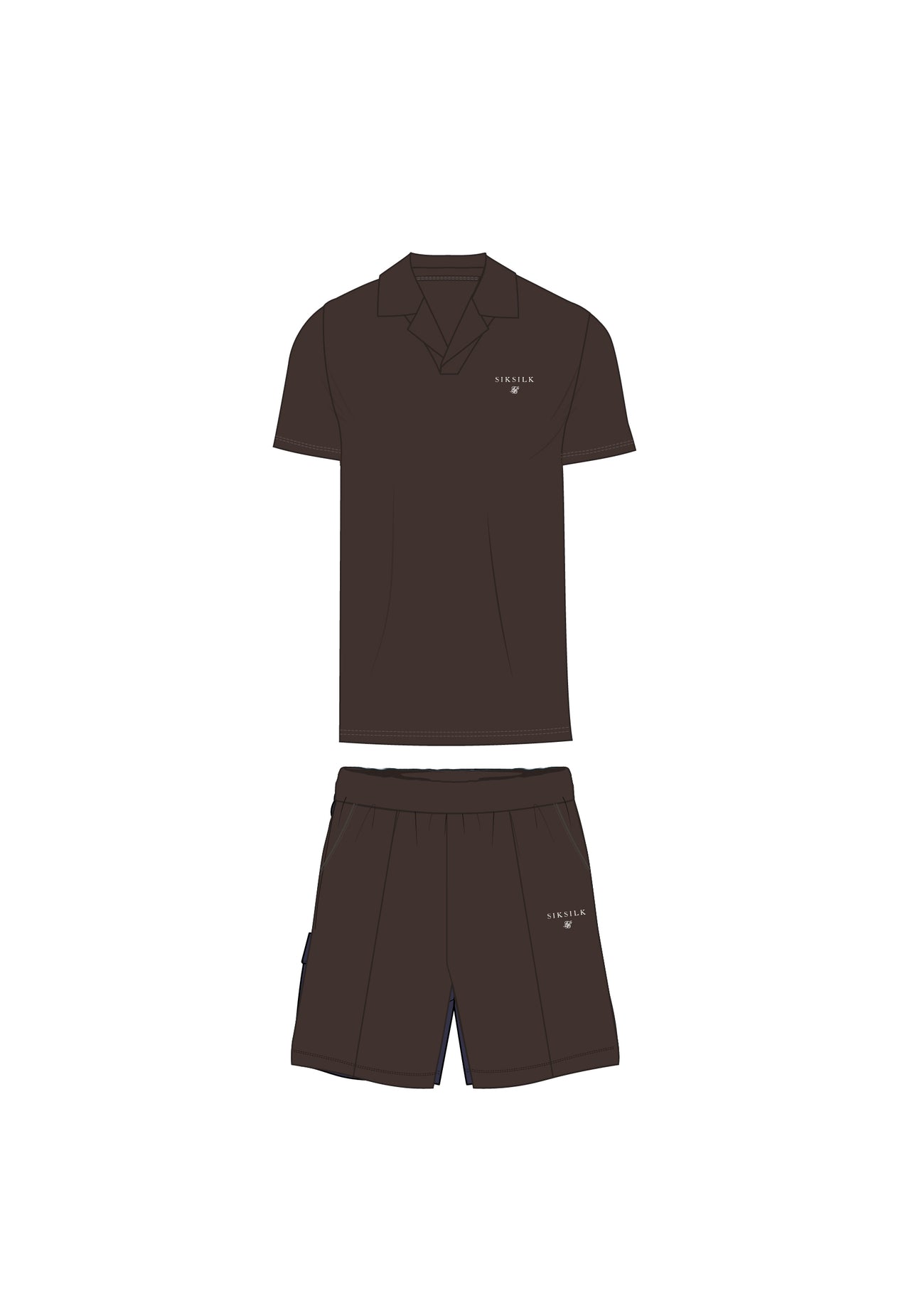 Brown Polo and Shorts Set