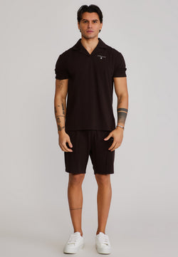 Brown Polo and Shorts Set