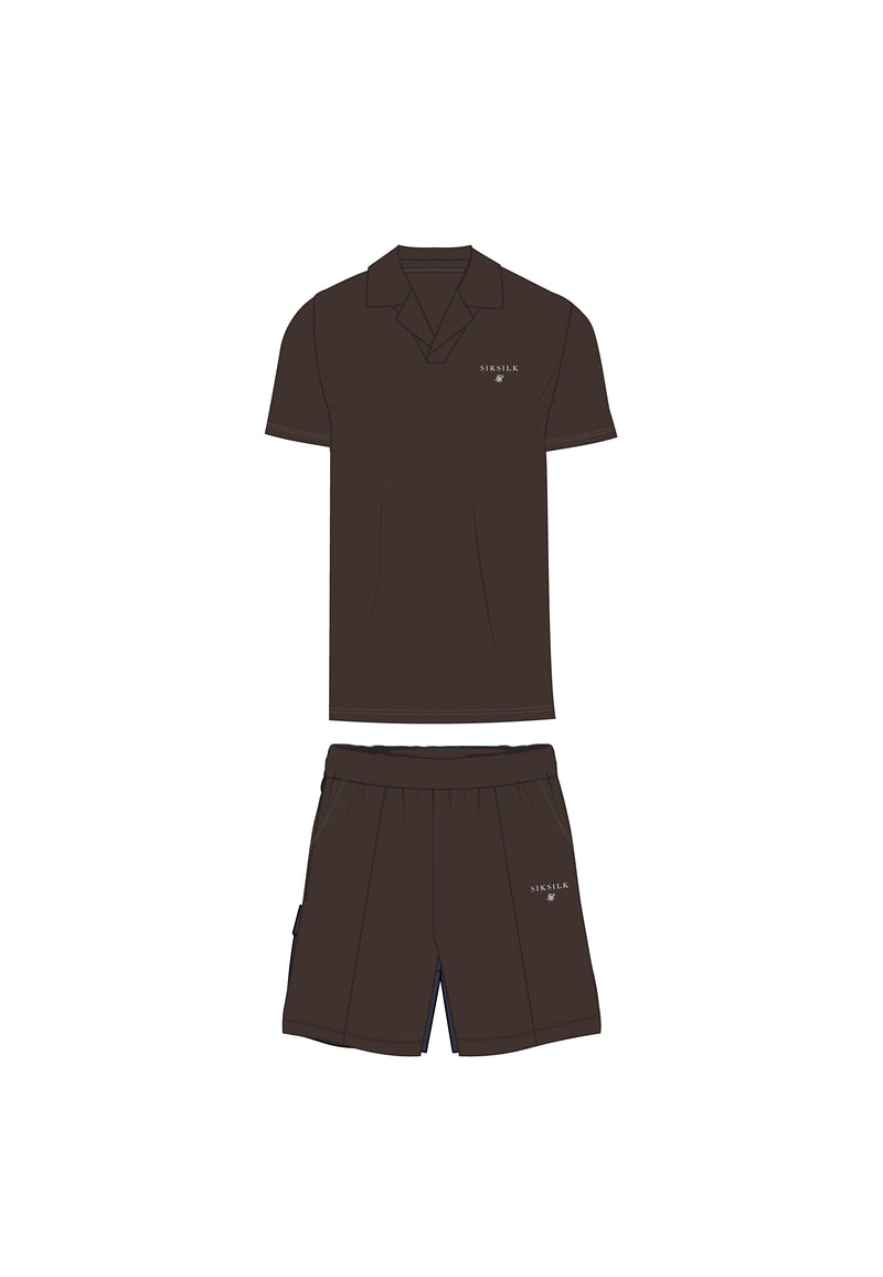 Brown Polo and Shorts Set