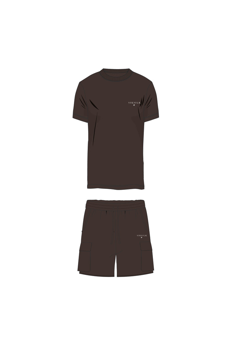 Brown T-Shirt and Shorts Set