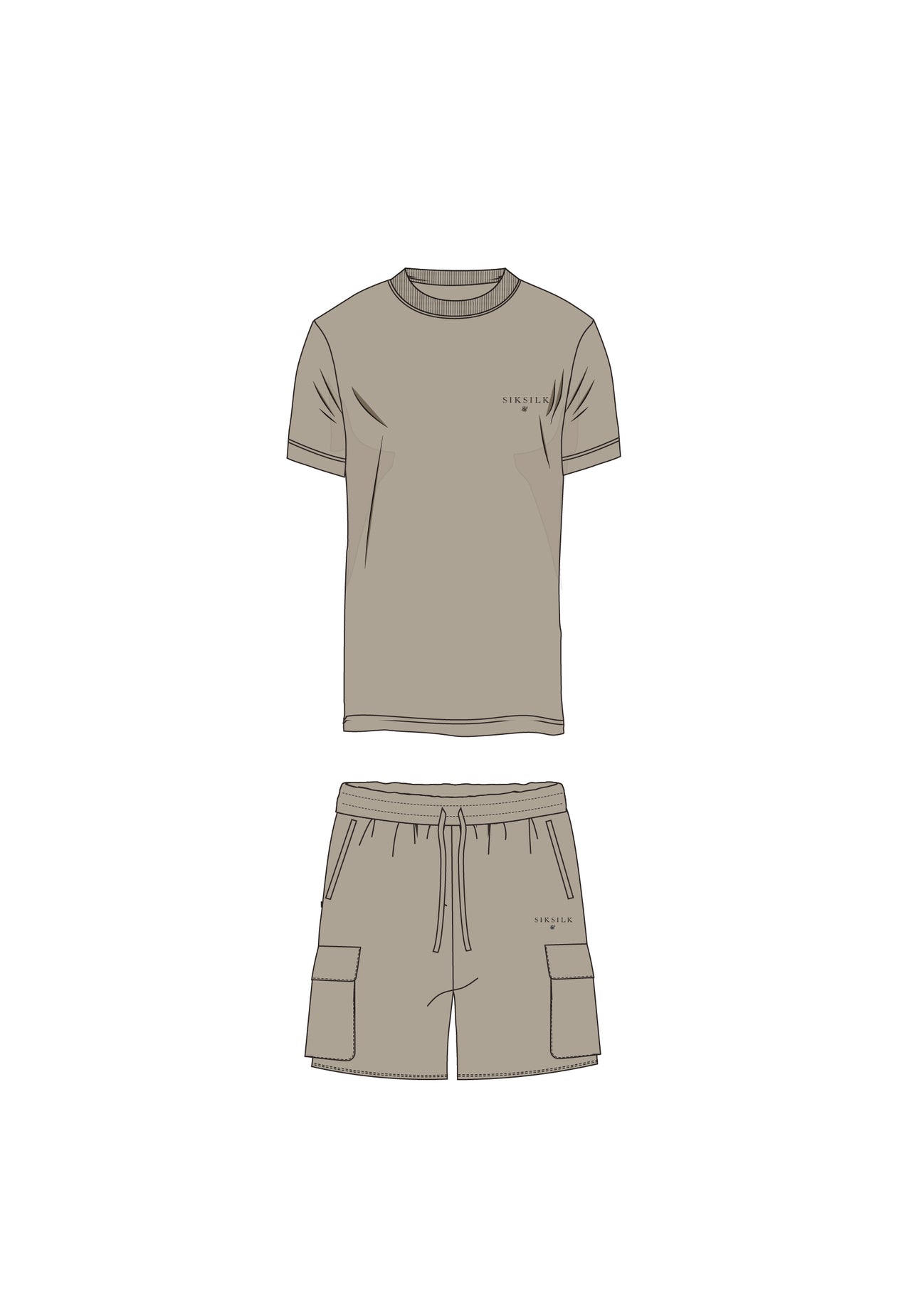Beige T-Shirt and Shorts Set