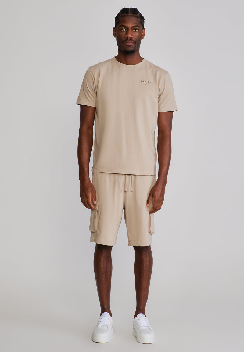 Beige T-Shirt and Shorts Set