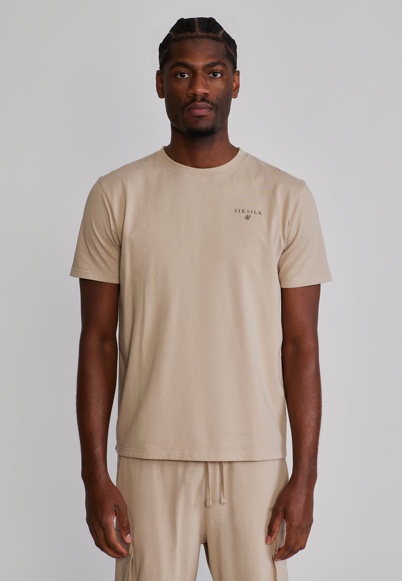 Beige T-Shirt and Shorts Set (1)