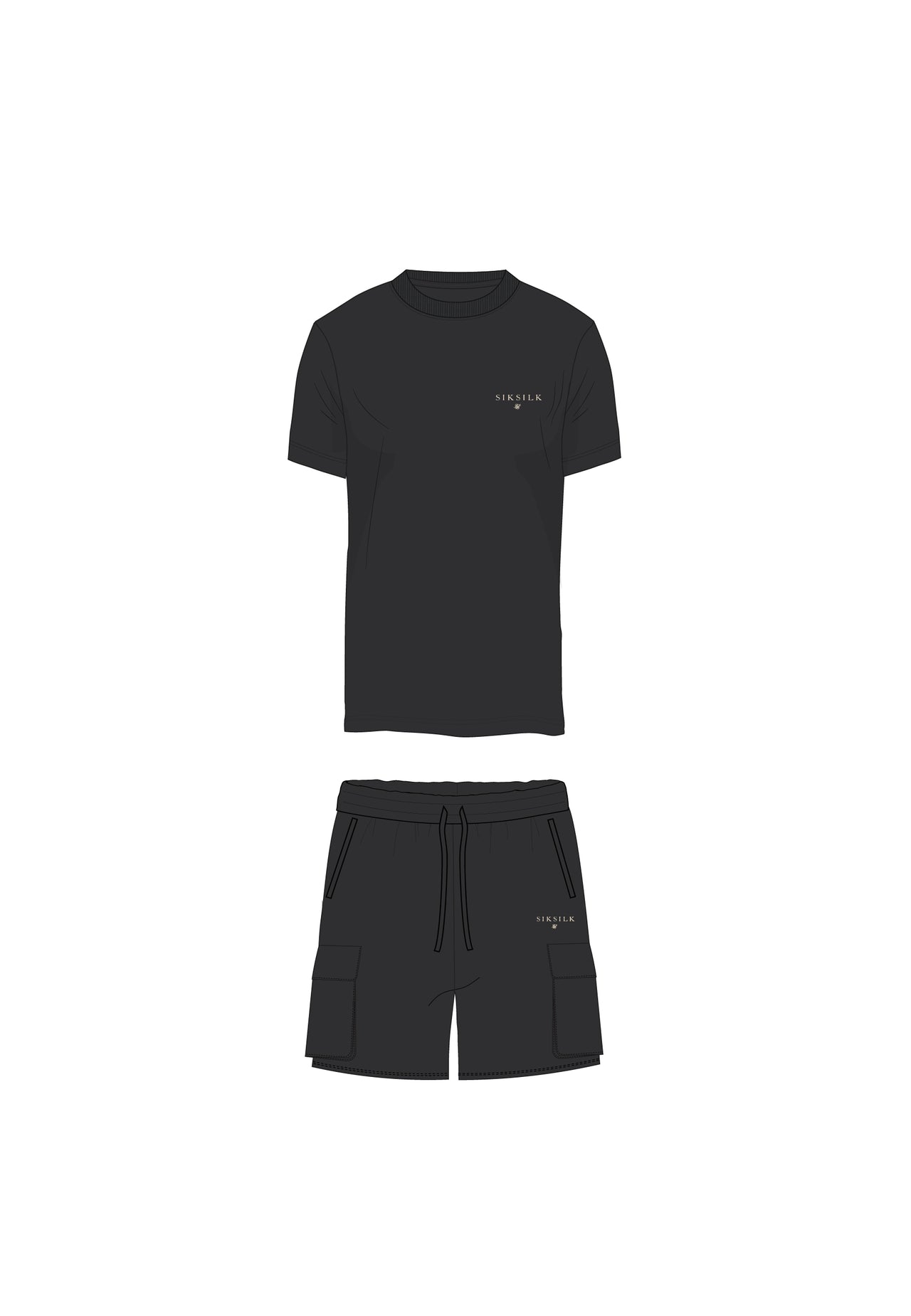 Black T-Shirt and Shorts Set