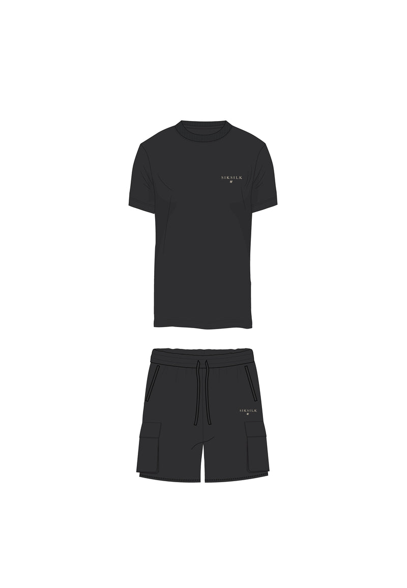 Black T-Shirt and Shorts Set