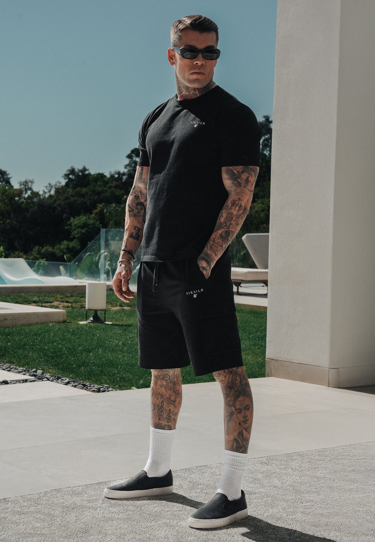 Black T-Shirt and Shorts Set
