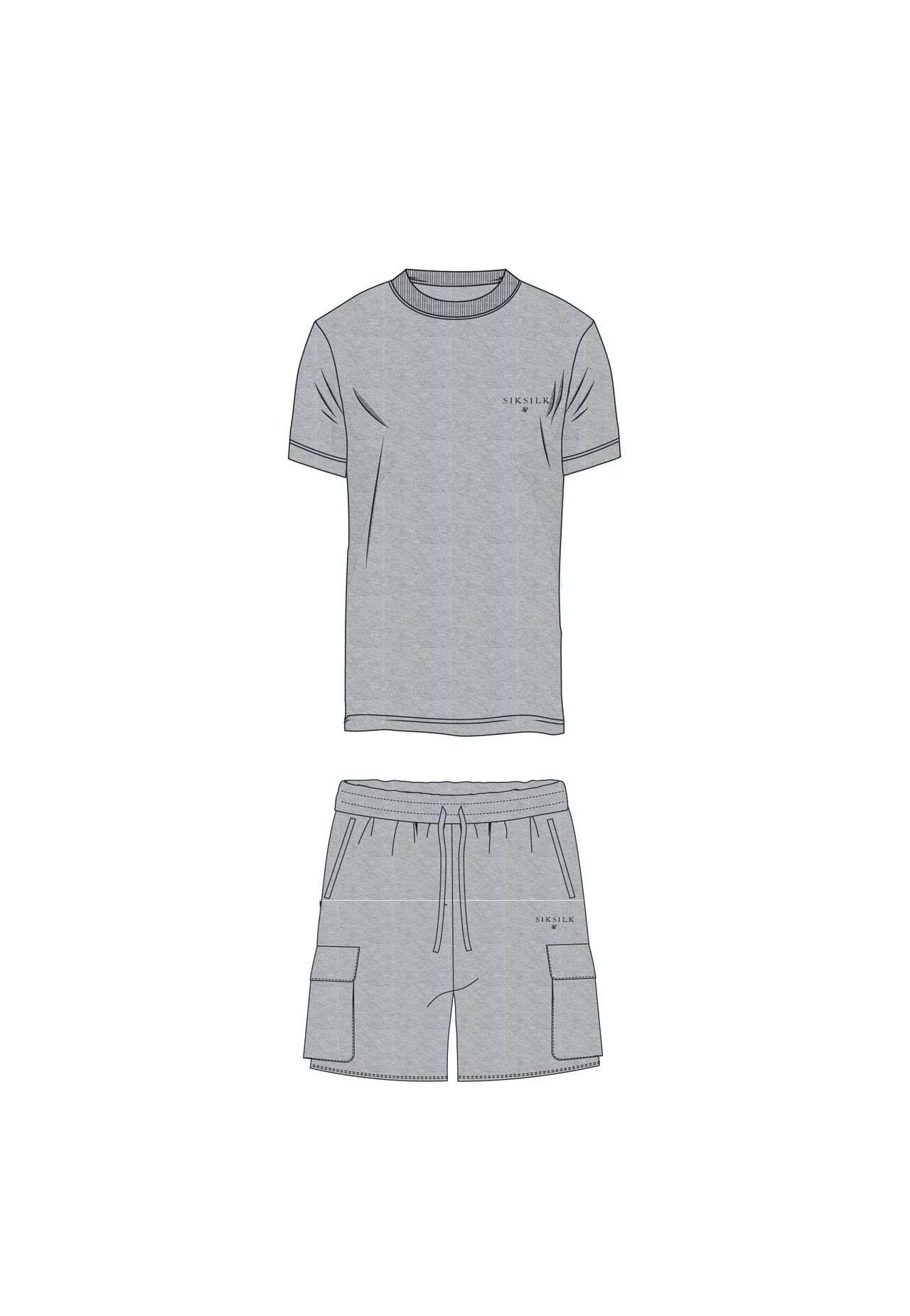 Grey Marl T-Shirt and Shorts Set