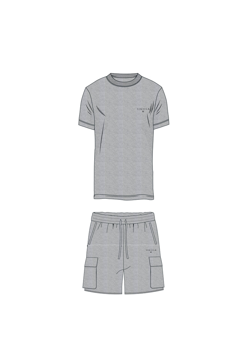 Grey Marl T-Shirt and Shorts Set