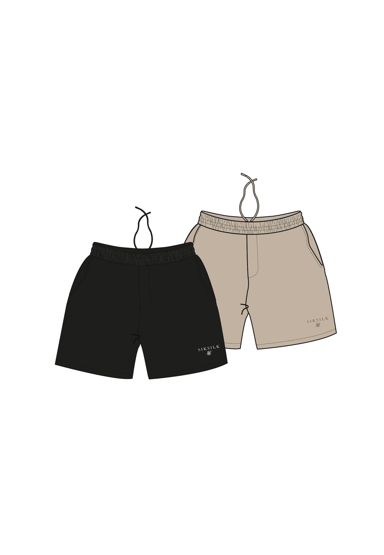 Black and Beige Pack of 2 Swim Shorts
