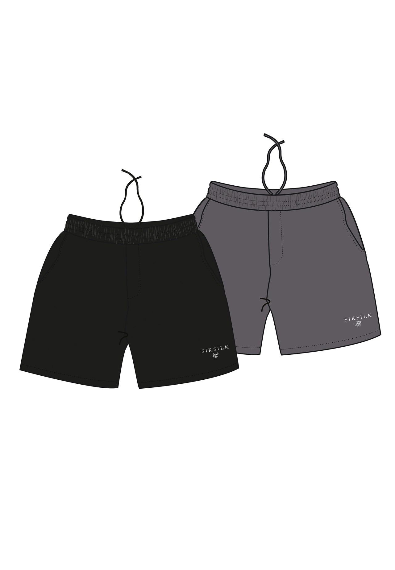 Black Grey Pack of 2 Swim Shorts