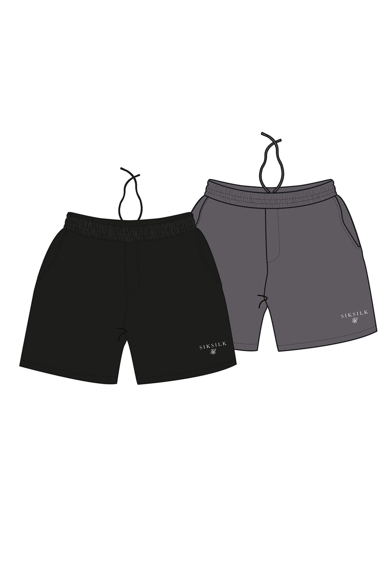Black Grey Pack of 2 Swim Shorts