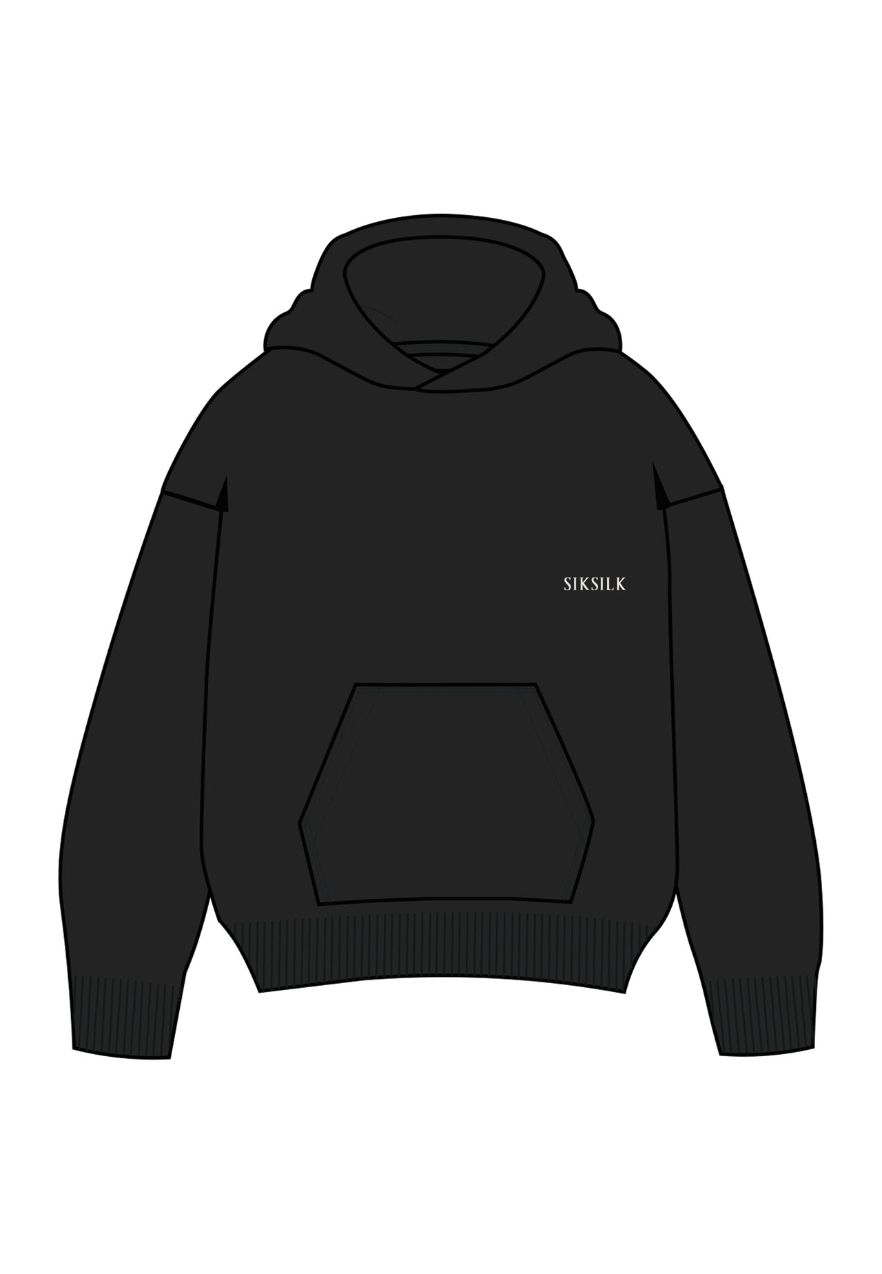 Black Knitted Hoodie
