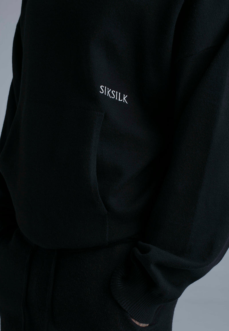 Black Knitted Hoodie (1)