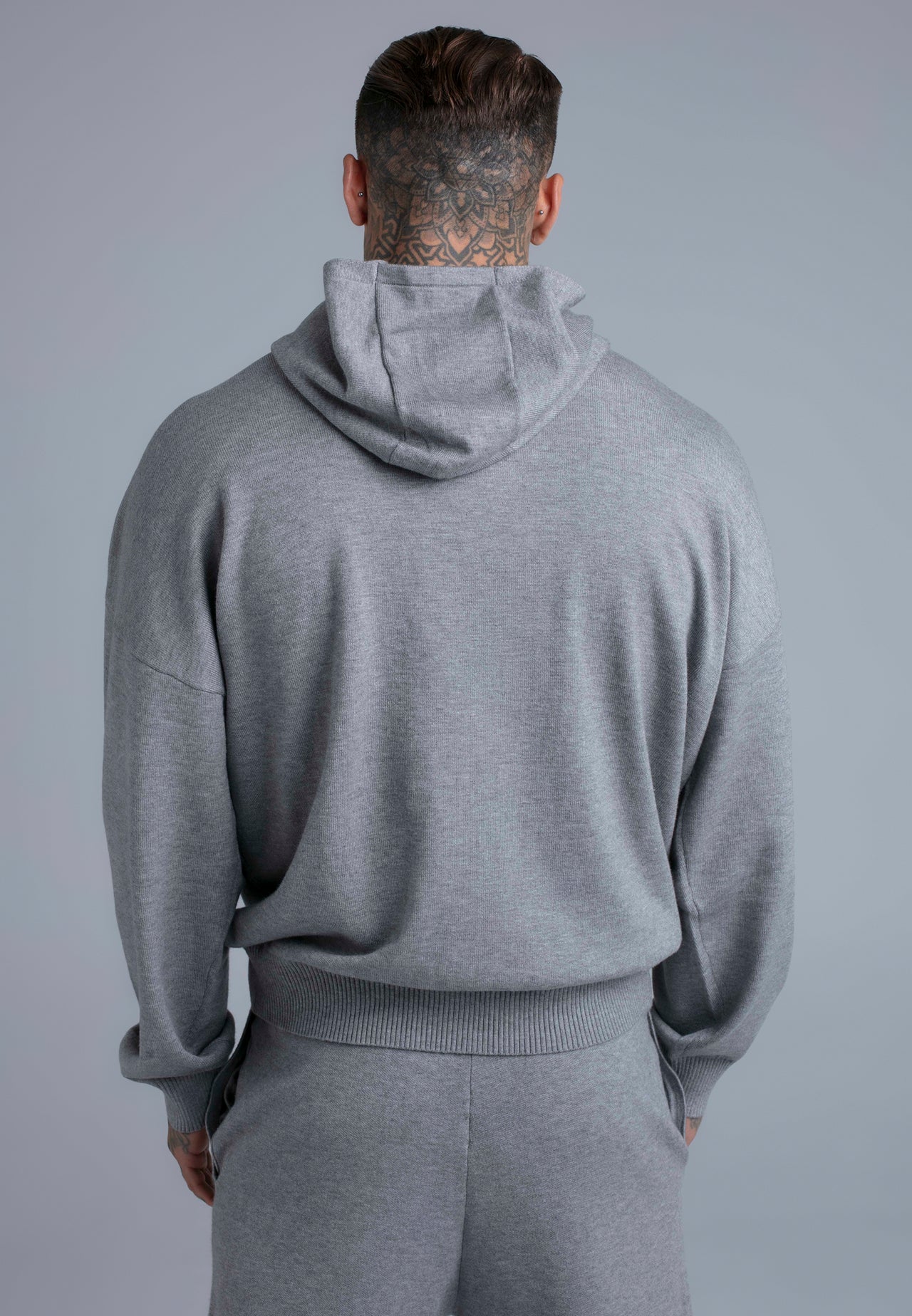 Grey Marl Knitted Hoodie (3)