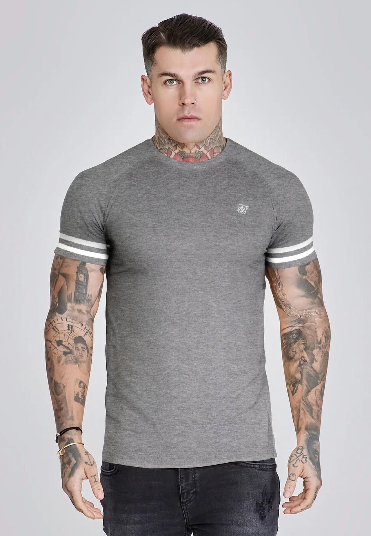 Grey Marl Knitted T-Shirt