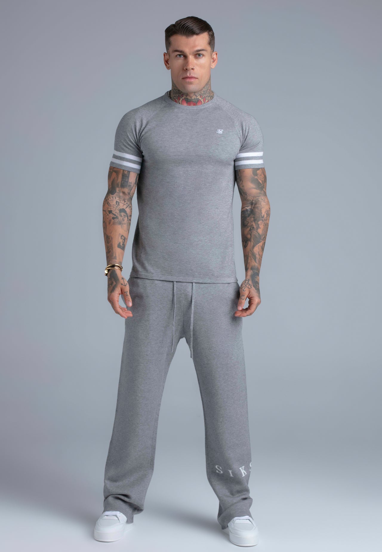 Grey Marl Knitted T-Shirt (2)