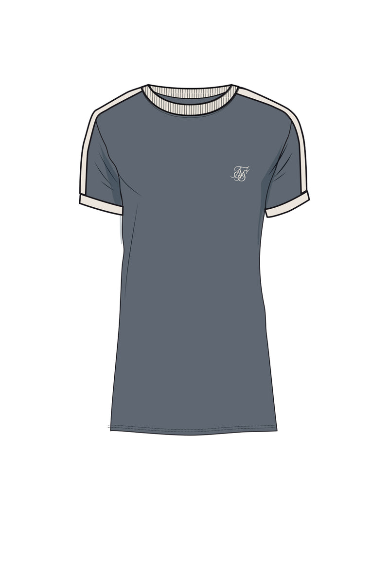 Blue and Ecru Stripe Ringer T-Shirt