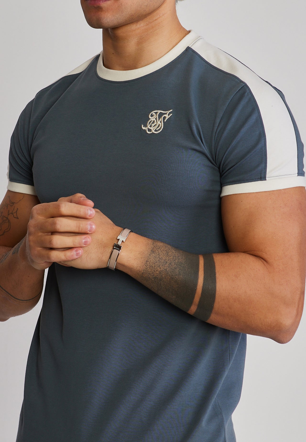 Blue and Ecru Stripe Ringer T-Shirt (1)