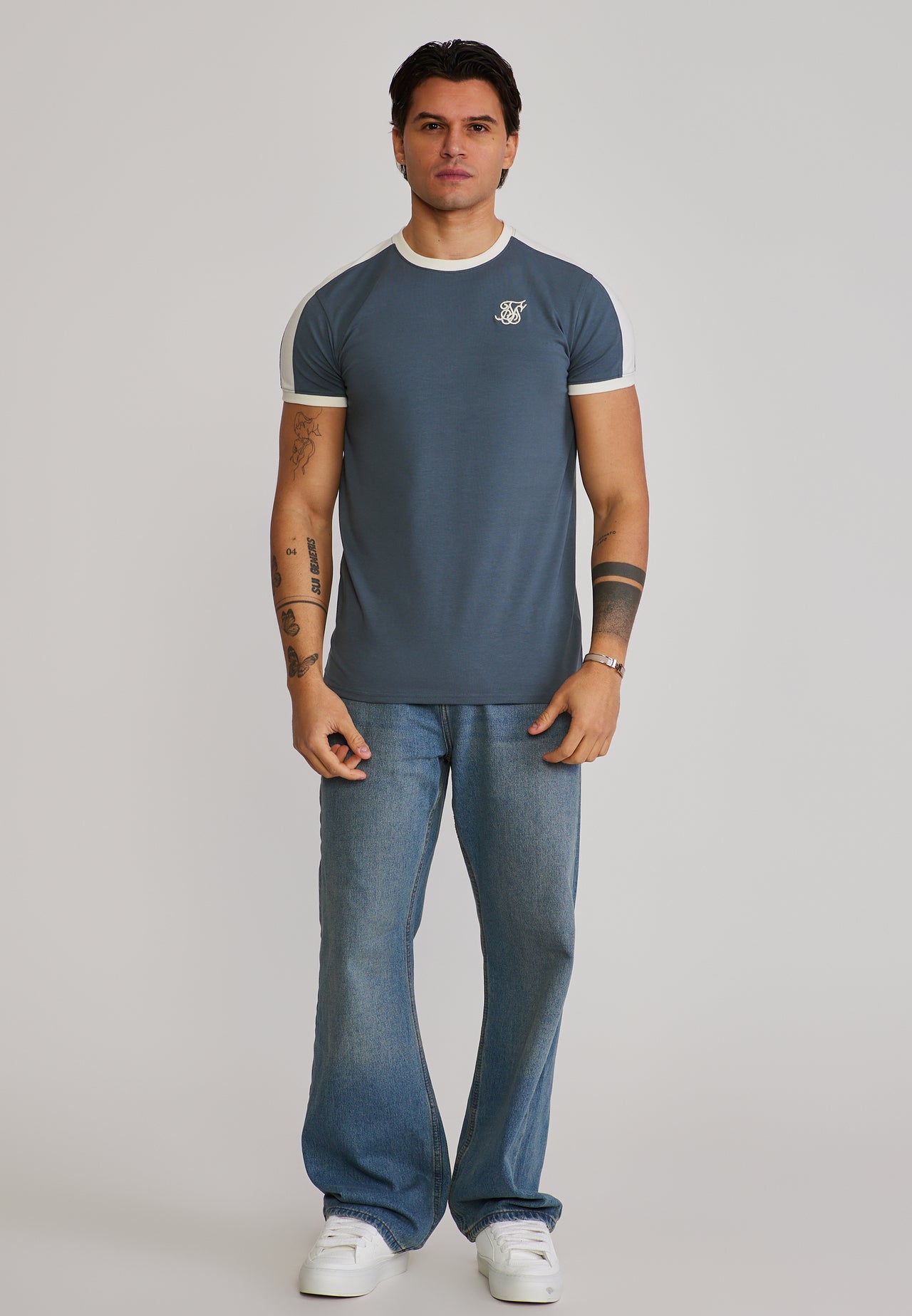 Blue and Ecru Stripe Ringer T-Shirt (2)