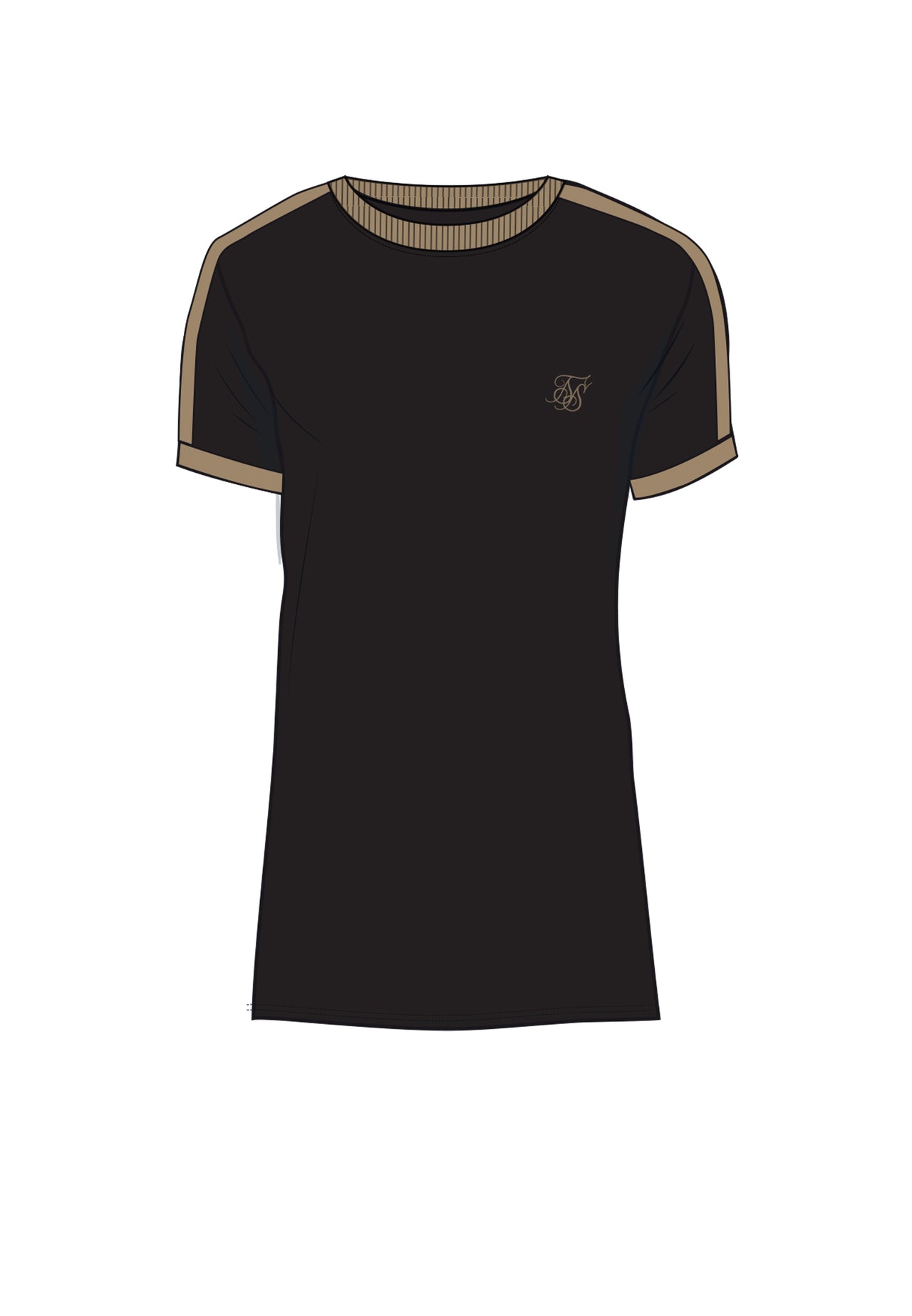 Black and Gold Stripe Ringer T-Shirt