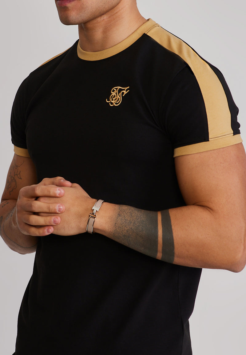 Black and Gold Stripe Ringer T-Shirt (1)
