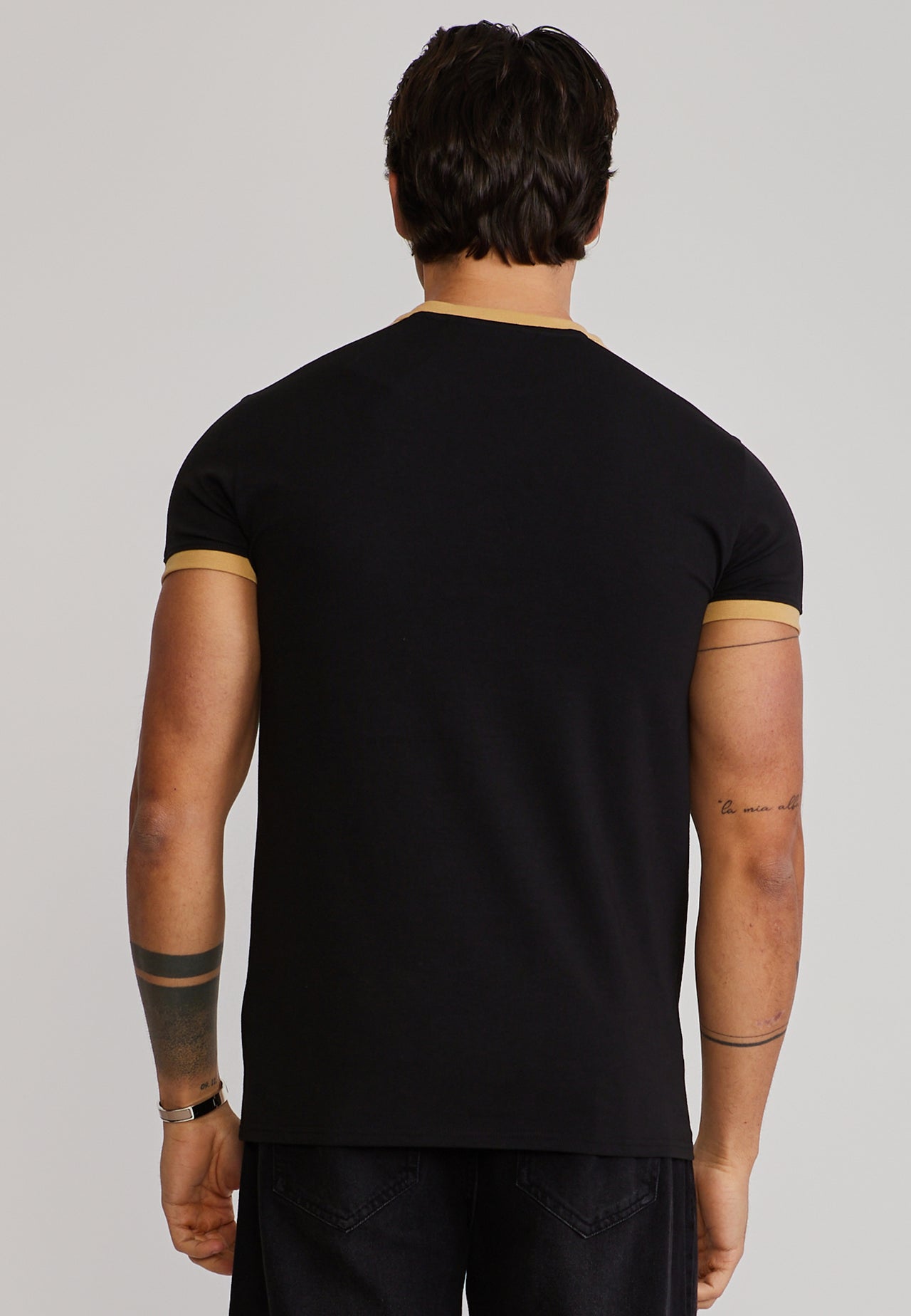 Black and Gold Stripe Ringer T-Shirt (4)