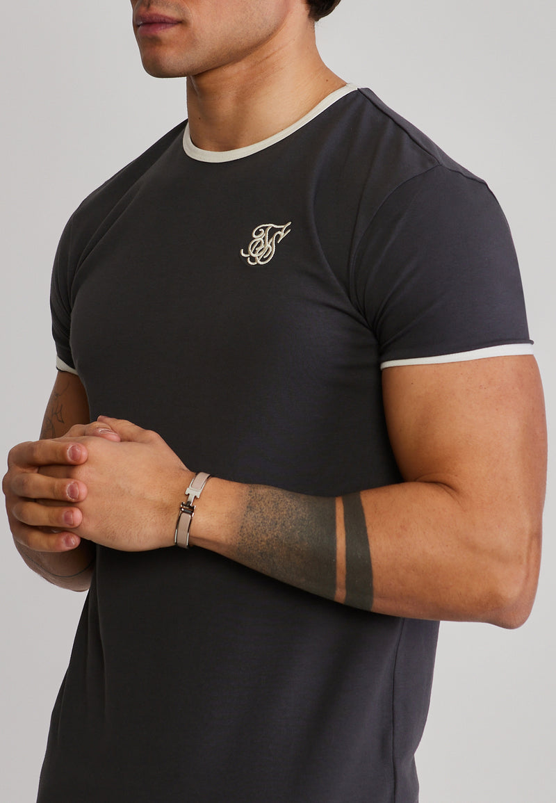 Grey and Ecru Ringer T-Shirt (1)