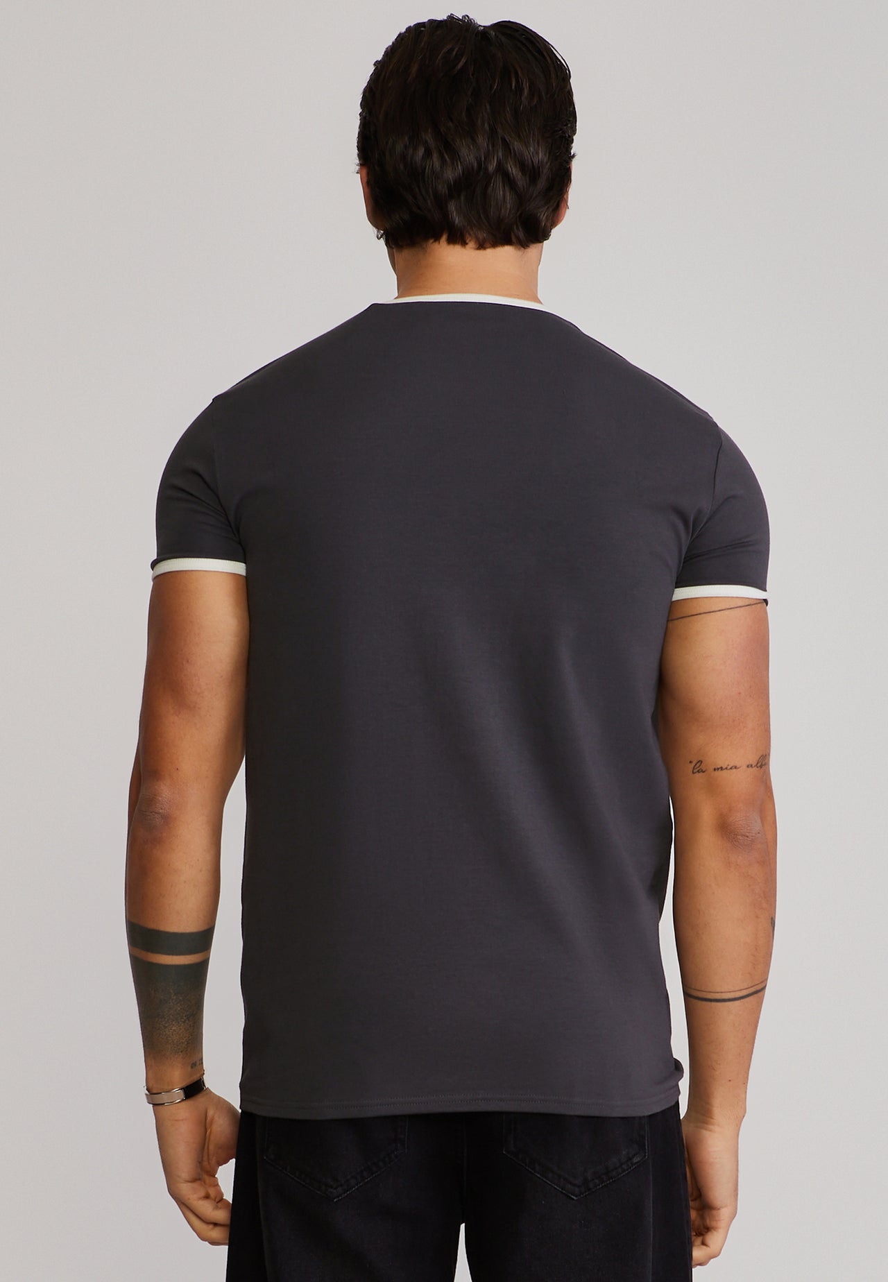 Grey and Ecru Ringer T-Shirt (4)