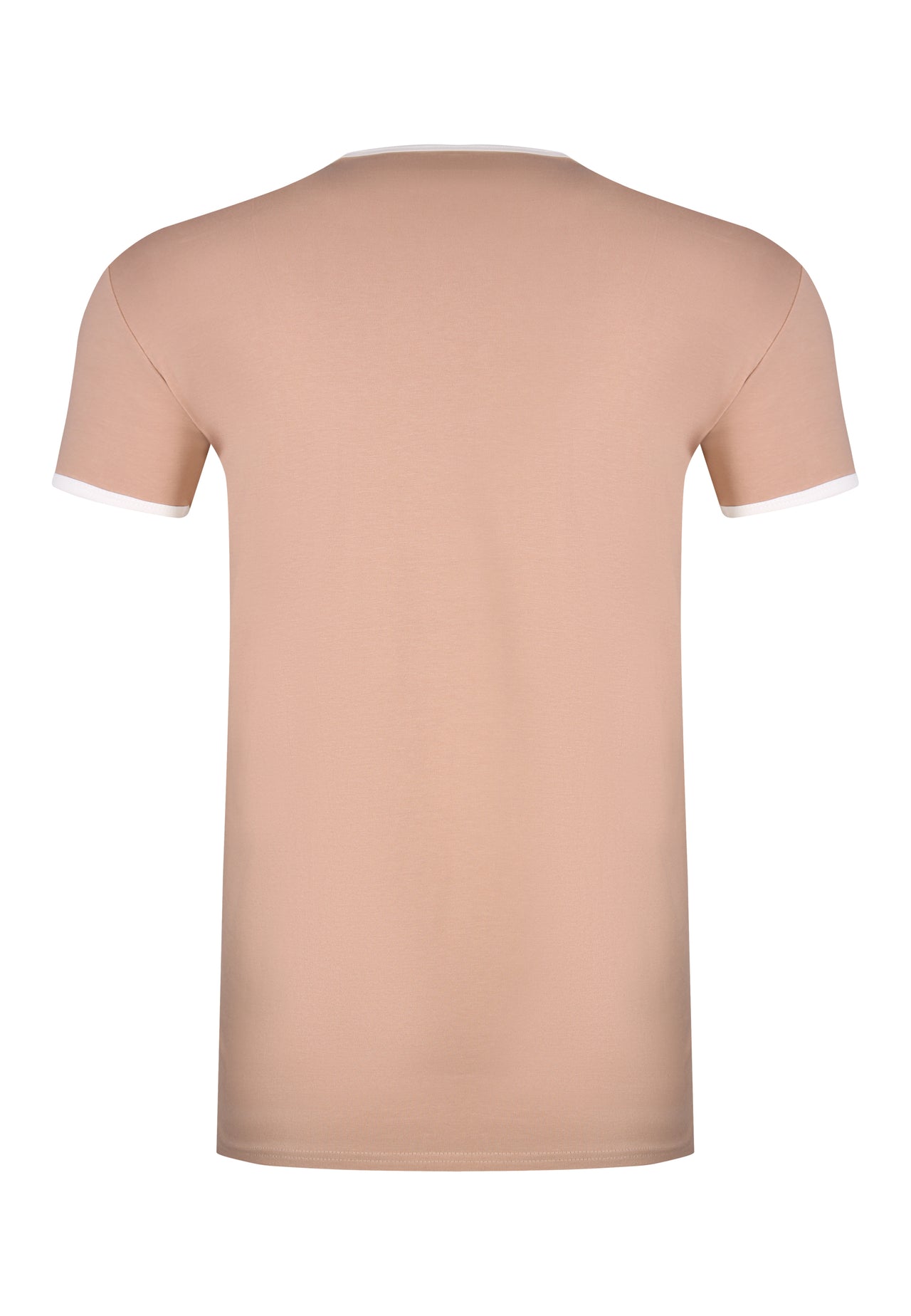 Beige and White Ringer T-Shirt (6)