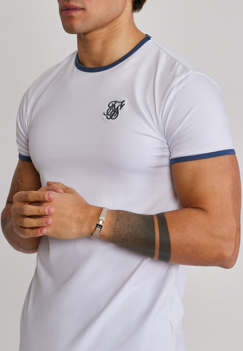 White and Blue Ringer T-Shirt (1)