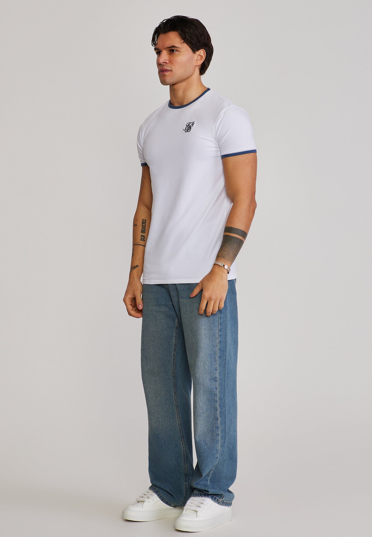 White and Blue Ringer T-Shirt (3)