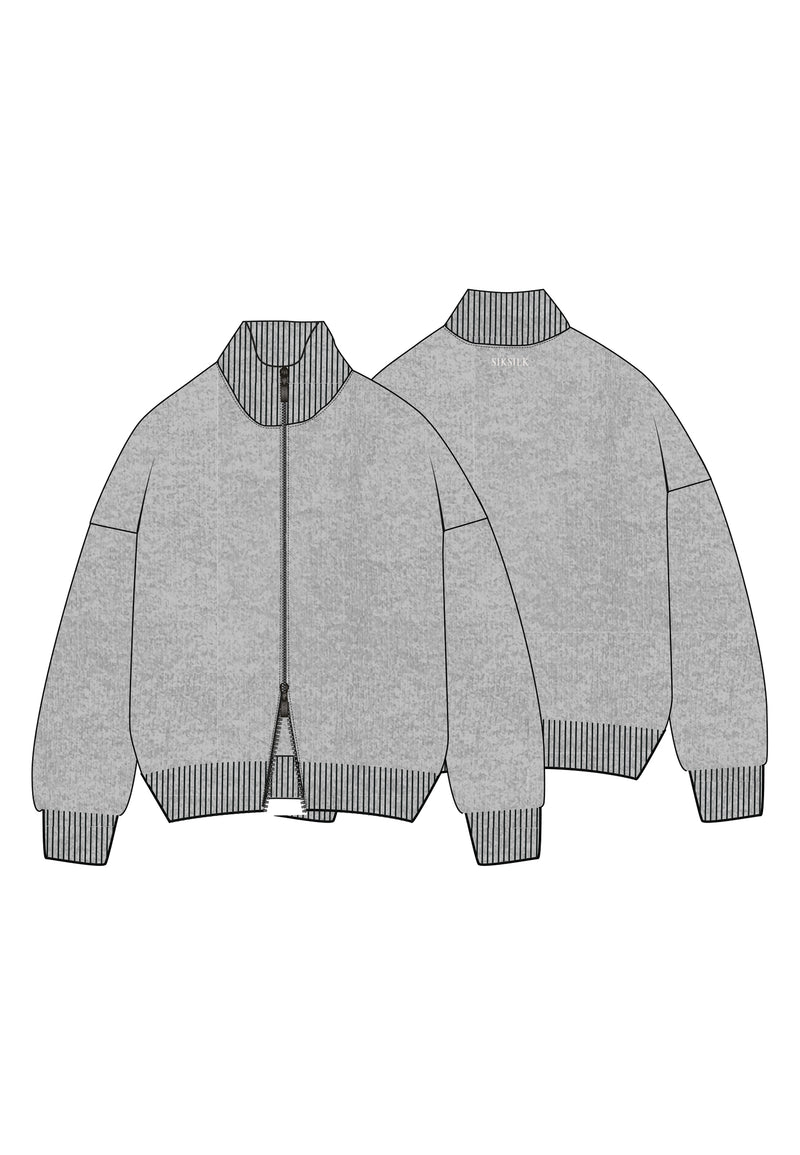 Grey Marl Knitted Cardigan