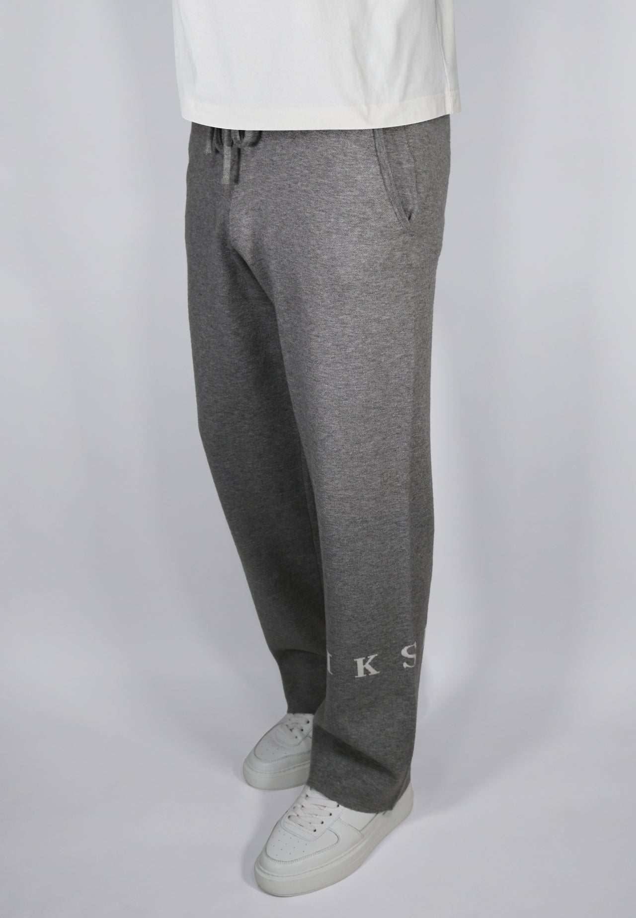 Grey Marl Knitted Track Pants