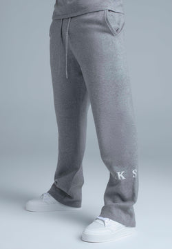 Grey Marl Knitted Track Pants
