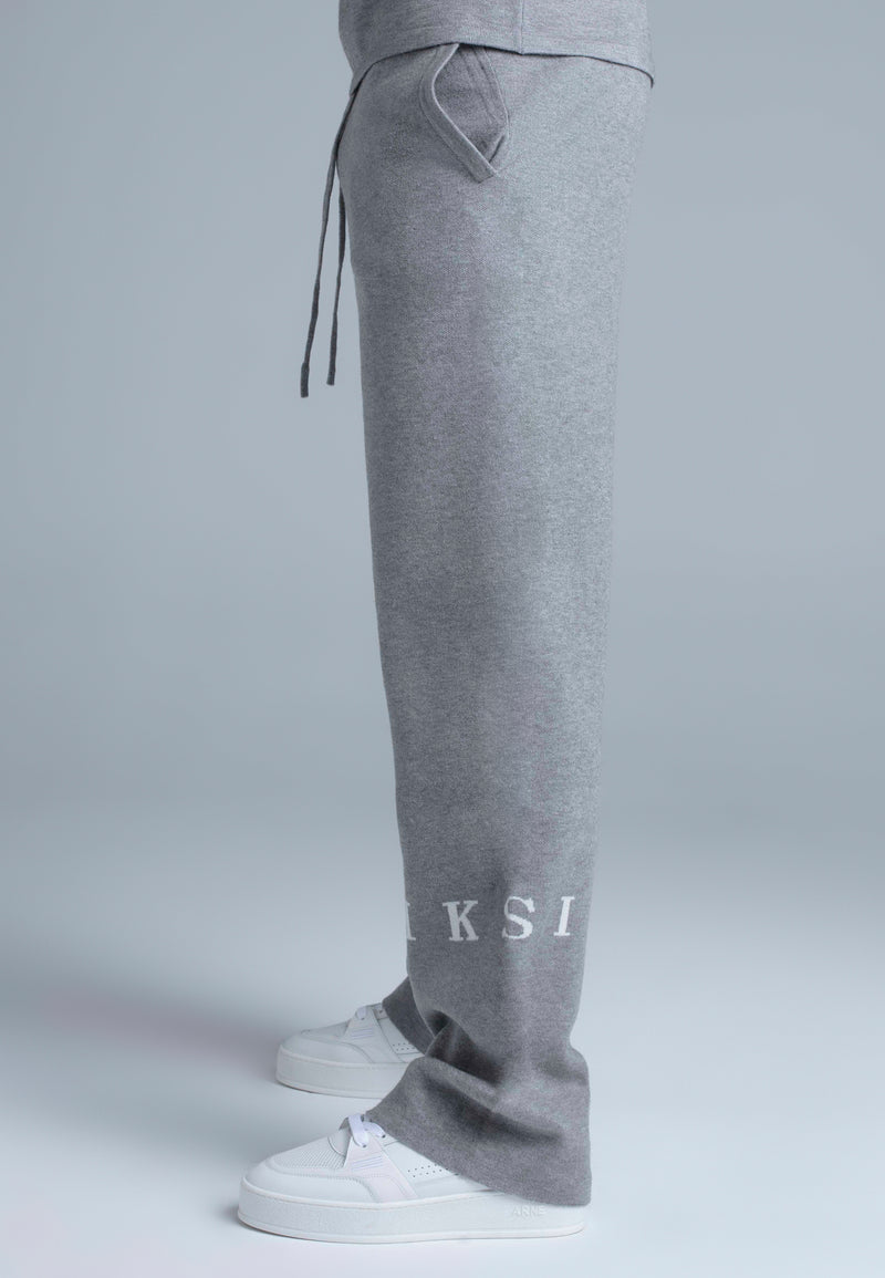 Grey Marl Knitted Track Pants (1)