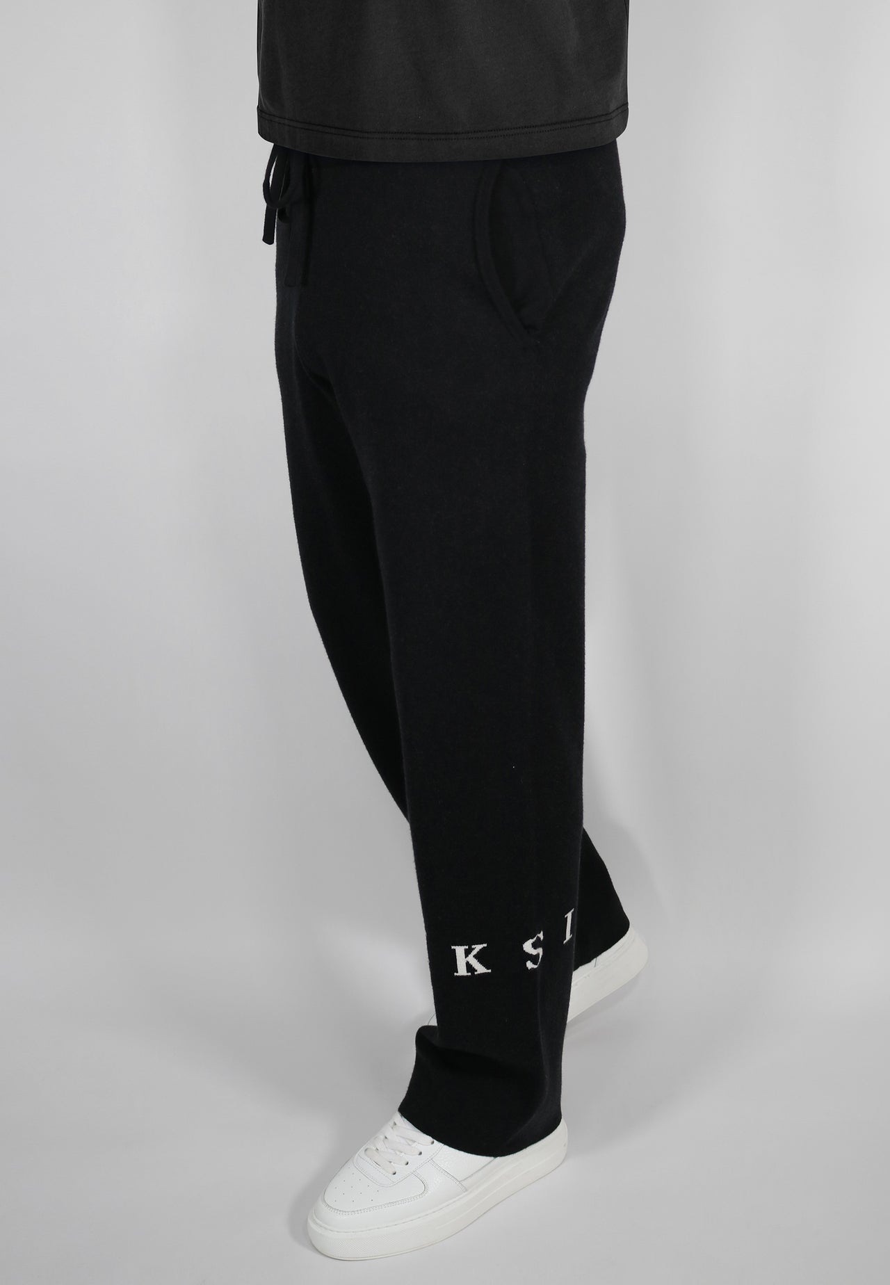 Black Knitted Track Pants