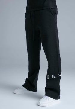 Black Knitted Track Pants